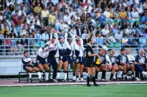 Images Dated 27th May 2010: The England bench do a Mexican Wave during Italia 90