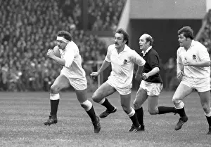 England Prints: England captain Bill Beaumont on the charge against Scotland - 1980 Five Nations