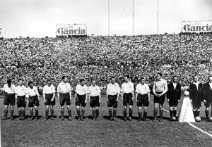 Sport Prints: England line-up at Turns Stadio Communale before facing Italy in 1948 +