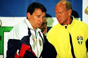 Images Dated 23rd May 2012: England manager Graham Taylor and Sweden manager Tommy Svensson - Euro 92