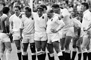 The England front row prepare to scrum down against Ireland in the 1988 inaugural Millennium Trophy Match