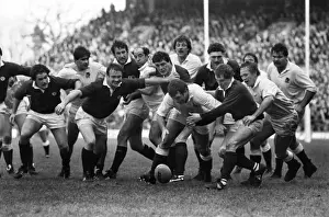 Images Dated 2013 February: England and Scotland forwards battle for the ball - 1983 Five Nations