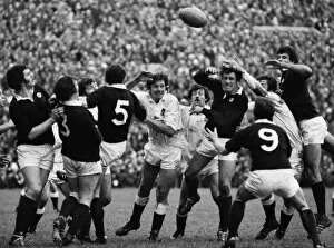 Images Dated 24th March 2011: England and Scotland forwards in a line-out - 1977 Five Nations