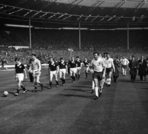 Images Dated 9th August 2013: England and Scotland walk out at Wembley - 1962 / 3 British Home Championship