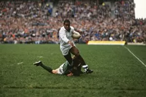 Images Dated 2nd February 2010: Englands Chris Oti scores against Ireland - 1988 Five Nations