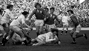 England Prints: Englands Chris Ralston scores against Ireland - 1972 Five Nations