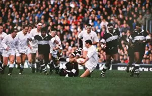 Images Dated 8th November 2012: Englands David Egerton looks to pass against Fiji in 1989