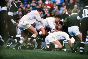 Images Dated 8th November 2012: Englands David Egerton and Rob Andrew take on Fiji in 1989