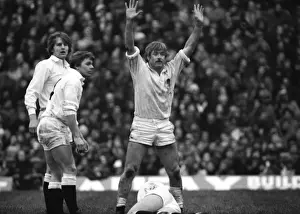 Englands Tony Neary calls for assistance for an injured teammate - 1980 Five Nations