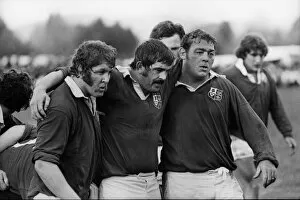 Rugby Collection: The famous Pontypool Front Row play for the British Lions in 1977
