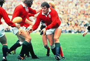 Rugby Prints: Fran Cotton plays for the British Lions in the 1977 Silver Jubilee Match against the Barbarians