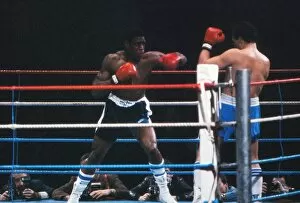 Images Dated 28th April 2011: Frank Bruno takes on Lucien Rodriguez in 1985