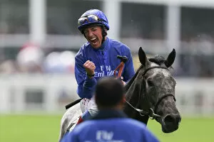 Royal Ascot 2012 Collection: Frankie Dettori celebrates victory in the 2012 Royal Ascot Gold Cup