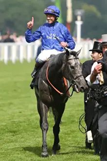 Frankie Dettori celebrates victory in the 2012 Royal Ascot Gold Cup