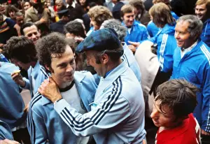 The 1972 European Football Championship Prints: Franz Beckenbauer and coach Helmut Schoen celebrate after West Germany win Euro 72