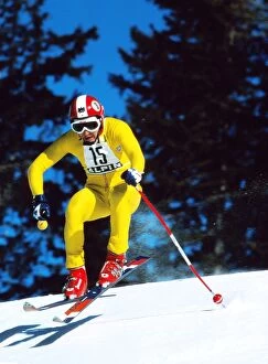 1976 Innsbruck Winter Olympics Collection: Franz Klammer at the 1976 Innsbruck Winter Olympics