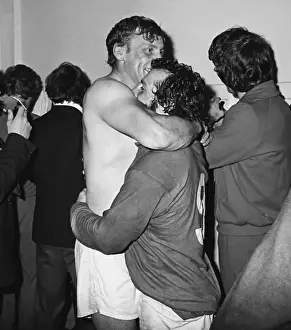 Gareth Edwards & Willie John McBride celebrate winning the 1974 British Lions series
