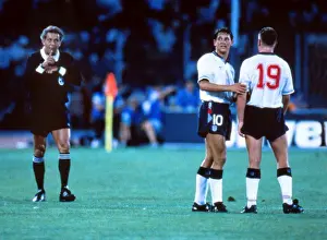 Gary Lineker consoles Paul Gascoigne during the semi-final against West Germany at Italia 90