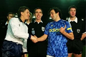 Images Dated 22nd September 2009: Gary Lineker and Peter Shilton shake hands before Peter Shiltons Testimonial