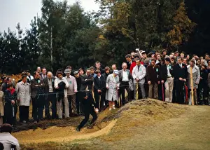 Golf Prints: Gary Player hits out of a bunker during the 1972 World Match Play at Wentworth