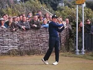 Images Dated 1st June 2011: Gary Player tees off during the 1969 Open
