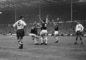 Images Dated 19th April 2013: Geoff Hurst celebrates his goal - 1964 FA Cup Final