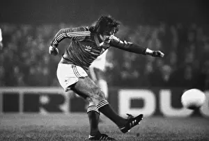 George Best plays the ball while appearing for Ipswich Town in 1979