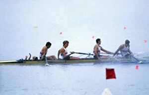 1984 Los Angeles Olympics Collection: Great Britain win gold in the Coxed Fours - 1984 Los Angeles Olympics