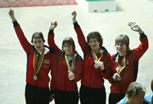 Images Dated 15th December 2011: Great Britains 4 x 100m relay silver medalists at the 1980 Moscow Olympics