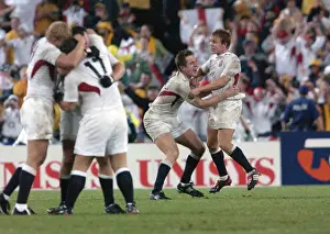 Will Greenwood and Jonny Wilkinson celebrate after the final whistle of the 2003 World Cup Final