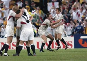 2003 Rugby World Cup Final Collection: Will Greenwood and Jonny Wilkinson celebrate after the final whistle of the 2003 World Cup Final