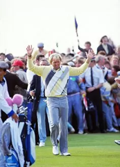 Images Dated 8th July 2009: Greg Norman is applauded by the crowd at the final hole of his 1986 Open triumph