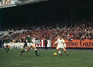 Euro 1972 Collection: Hans-Georg Schwarzenbeck takes on Paul Van Himst at Euro 72