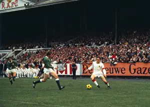 Hans-Georg Schwarzenbeck takes on Paul Van Himst at Euro 72