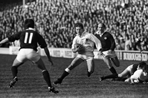 Calcutta Cup Collection: Huw Davies runs against Scotland - 1983 Five Nations