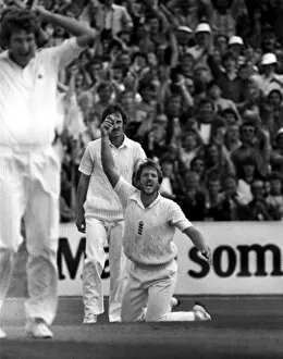 Images Dated 25th July 2011: Ian Botham takes a catch during the 1981 Ashes