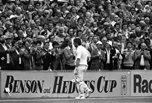 Images Dated 25th July 2011: Ian Botham takes the crowds applause after his 118 during the 5th Test of the 1981 Ashes