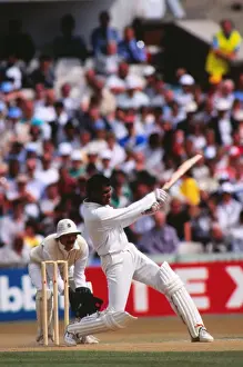 Indias Mohammad Azharuddin on the way to scoring 179 against England in the 2nd Test at Old Trafford in 1990