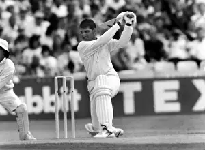 Indias Mohammad Azharuddin on the way to scoring 179 against England in the 2nd Test at Old Trafford in 1990
