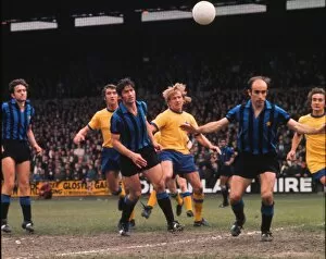 Inter Milan Collection: Inter Milans Tarcisco Burgnich and Crystal Palaces Alan Birchenall - 1971 Anglo-Italian Cup