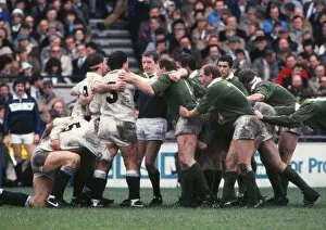 Images Dated 31st August 2010: Ireland and England scrum-down - 1985 Five Nations