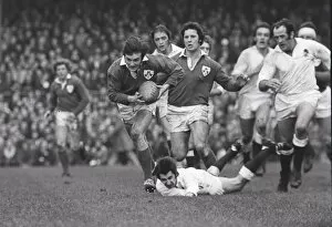 Images Dated 13th March 2009: Irelands John Moloney makes a break during the 1974 Five Nations