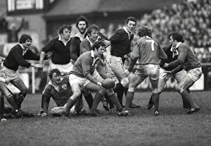 Irelands Stewart McKinney on the ball against Scotland - 1978 Five Nations