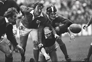 Images Dated 13th March 2009: Irelands Willie Duggan and John O Driscoll sandwich Scotlands Mike Biggar - 1978 Five Nations