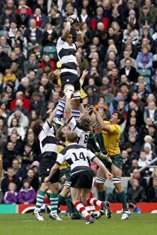 Images Dated 26th November 2011: Jerome Kaine wins a line-out for the Barbarians in 2011