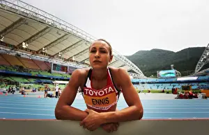 Sport Prints: Jess Ennis takes instructions from her coach during the 2011 World Championship