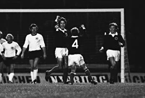Images Dated 6th April 2010: Jim Holton celebrates scoring against West Germany in 1973