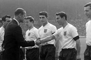 Images Dated 25th November 2009: Jimmy Greaves shakes Prince Phillips hand at Wembley in 1961