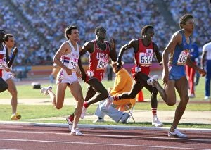 1984 Los Angeles Olympics Collection: Joaquim Cruz on the way to winning the 1984 Olympic 800m