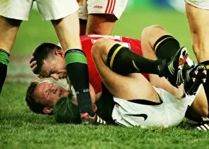 Images Dated 5th July 1997: John Bentley and Andre Venter clash - 1997 British Lions Tour of South Africa